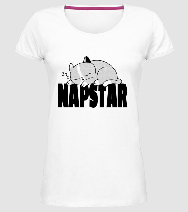 Pisică Napstar model alb pe tricou