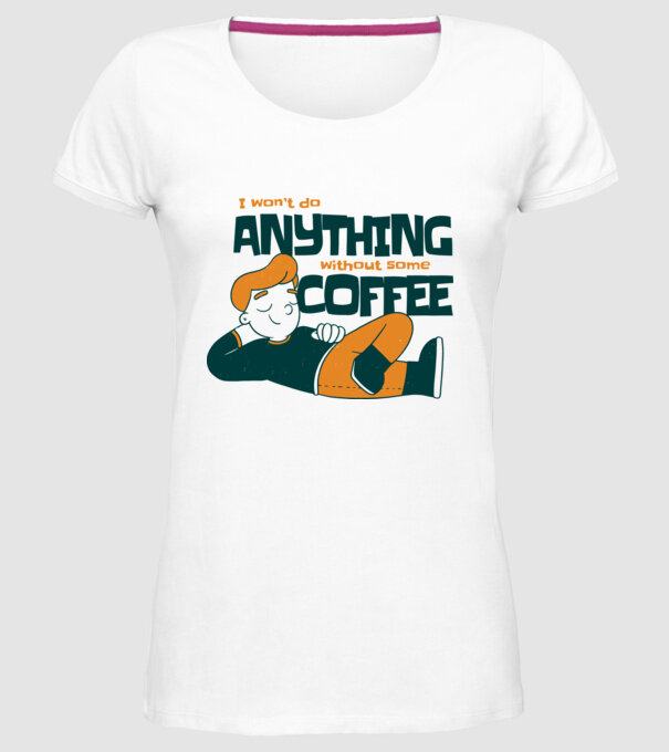 Nu pot fac nimic fără cafea model alb pe tricou