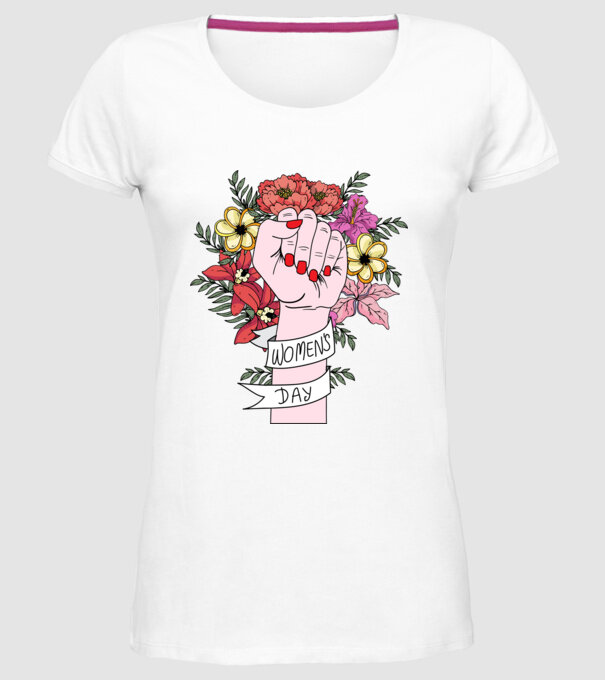 Ziua Internațională a Femeii 8 martie model alb pe tricou
