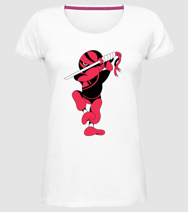 Ninja model alb pe tricou
