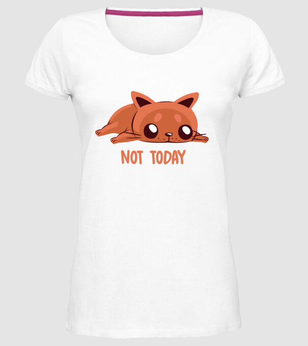 Not today pisică model alb pe tricou