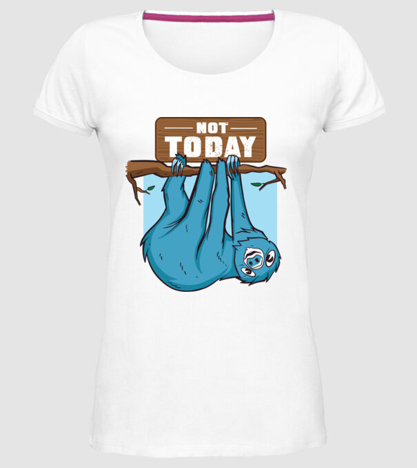 Not today Leneș model alb pe tricou
