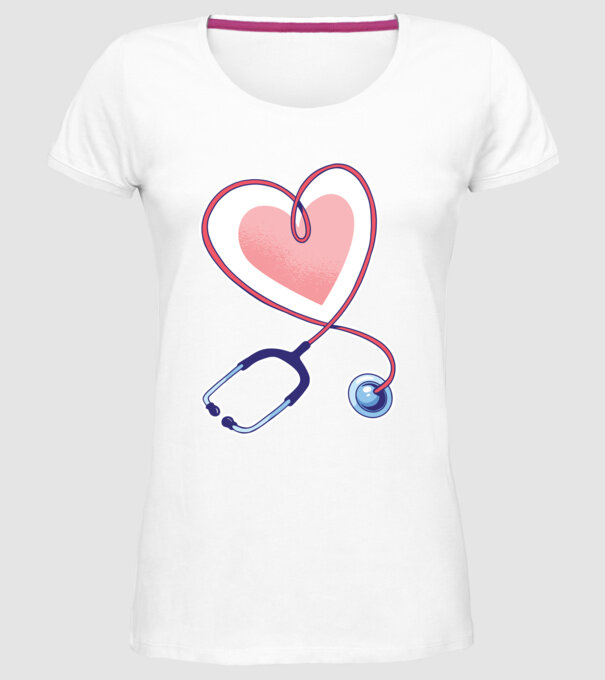 Soră Asistentă Stetoscop model alb pe tricou