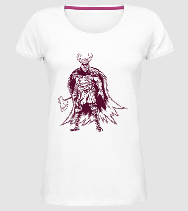 Războinic Odin Viking model alb pe tricou