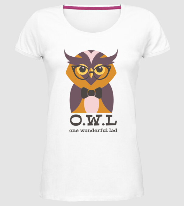 OWL - One wonderful Lad model alb pe tricou