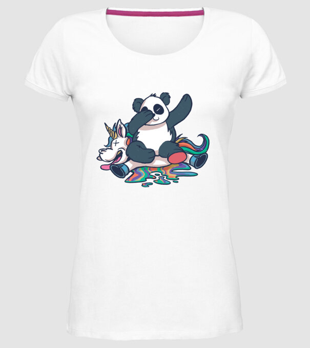 Panda DAB Unicorn model alb pe tricou