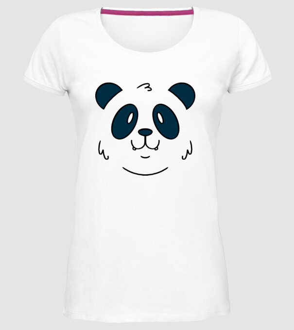 Cap de panda model alb pe tricou
