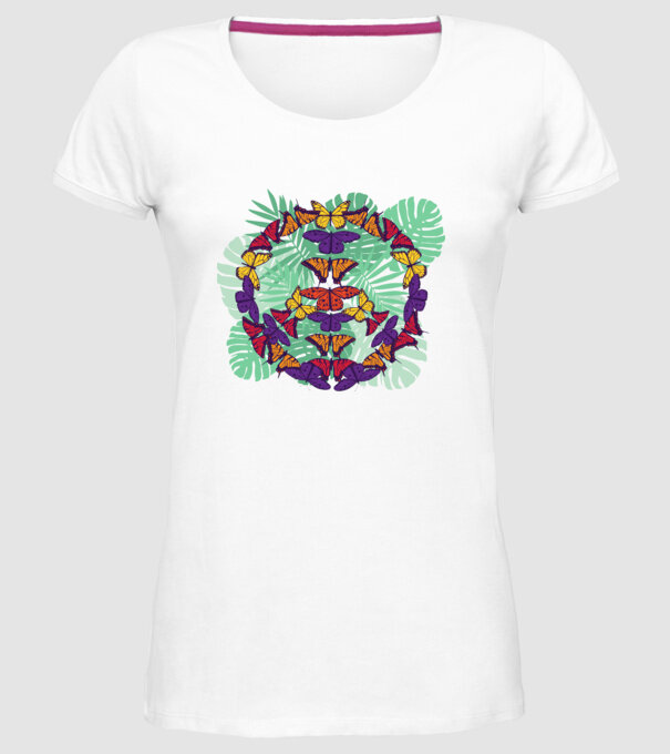Peace tricou cu fluturi model alb pe tricou