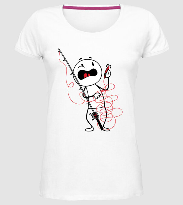 Încurcătură pescar model alb pe tricou