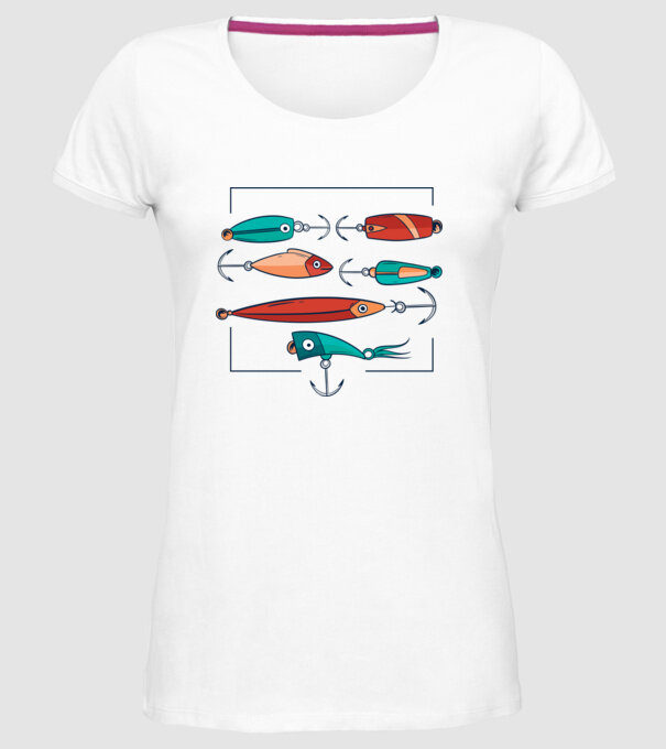 Pescuit la trena Momeli model alb pe tricou
