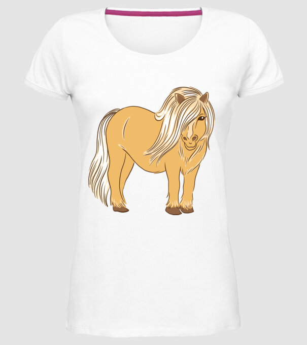 Ponei model alb pe tricou
