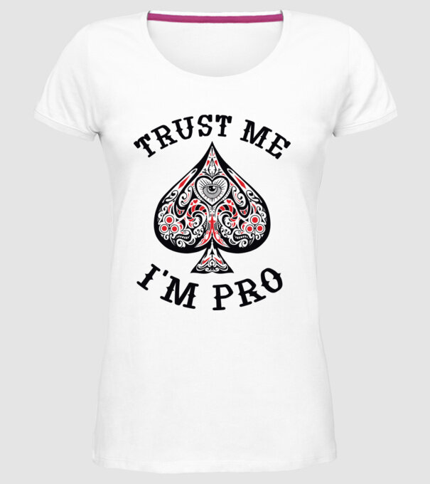 Jucător profesionist de poker model alb pe tricou