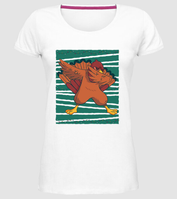 Curcan DAB Ziua Recunoștinței Thanksgiving model alb pe tricou