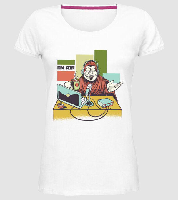 Yeti cu Radio model alb pe tricou