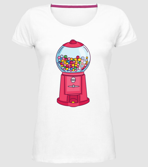 Automat Gumă de mestecat model alb pe tricou