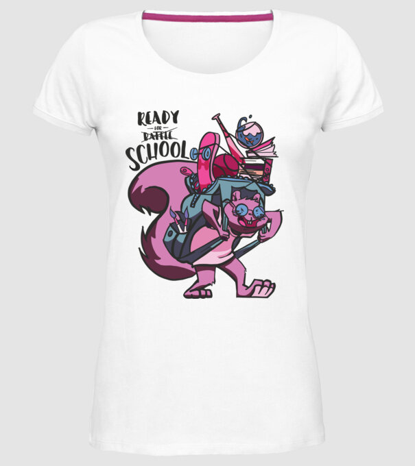 Ready for School model alb pe tricou