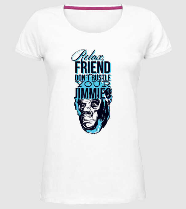 Relax Friend model alb pe tricou