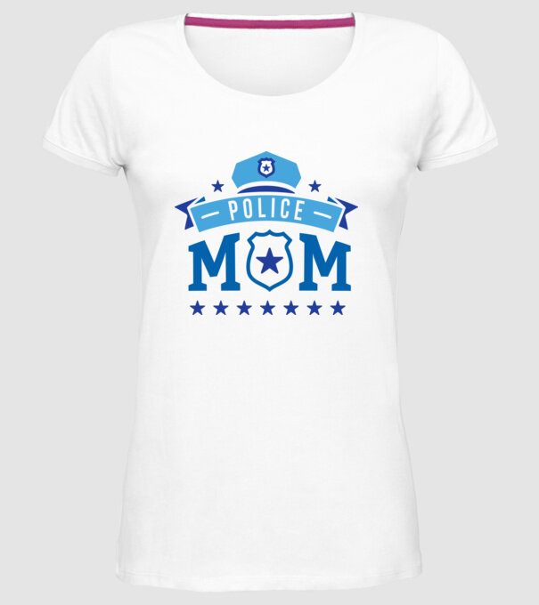 Mamă Polițist model alb pe tricou