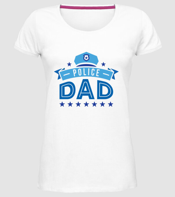 Tată Polițist model alb pe tricou