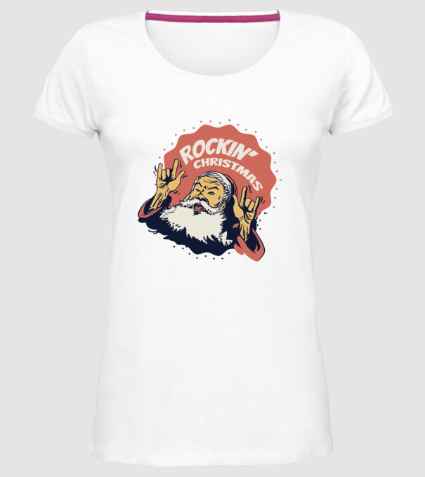 'Rockin'' Christmas Crăciun' model alb pe tricou