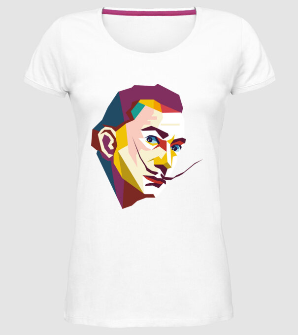 Salvador Dali abstract model alb pe tricou