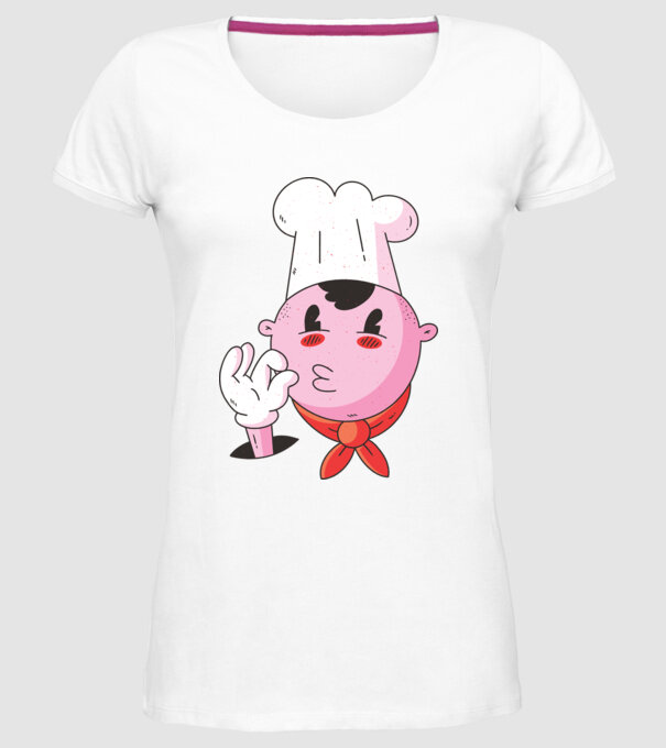 Degustare bucătar model alb pe tricou