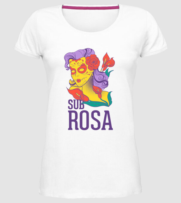 Sub Rosa model alb pe tricou