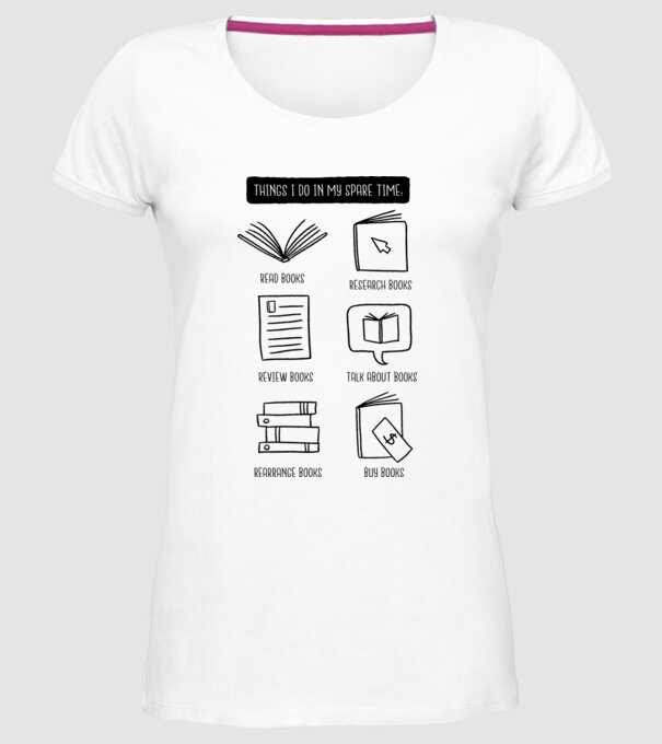 Program de timp liber - Citit model alb pe tricou
