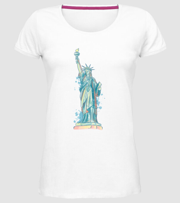 Statuia Libertății model alb pe tricou