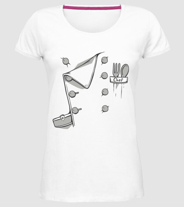 Costum bucătar model alb pe tricou