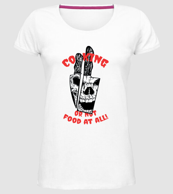 Cuțite de bucătar model alb pe tricou