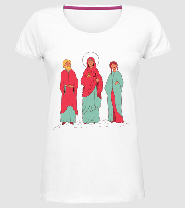 Sfinți model alb pe tricou