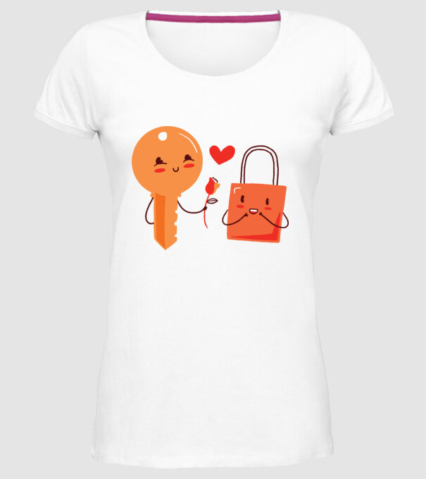 Lacăt Dragoste model alb pe tricou