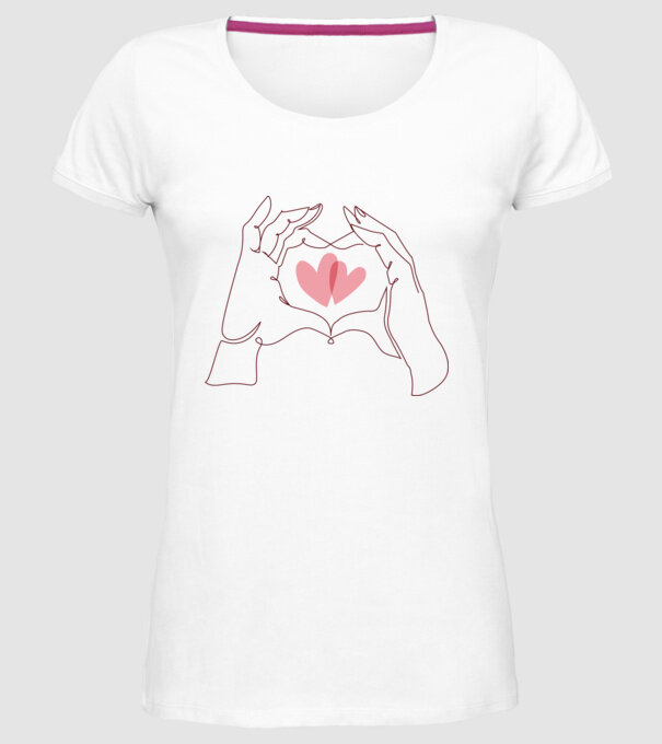 Dragoste Valentine inimă model alb pe tricou