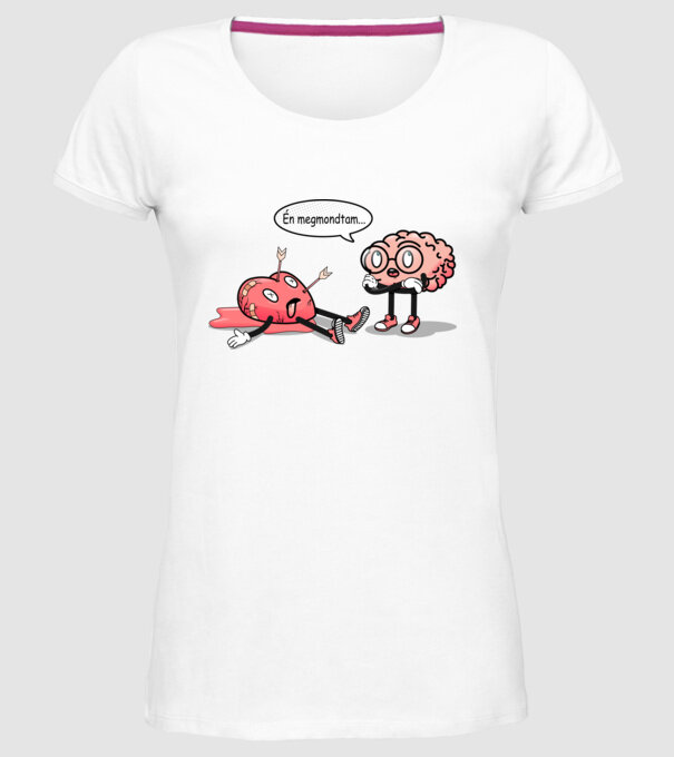 Inimă frântă - Terapie creier vs inimă model alb pe tricou