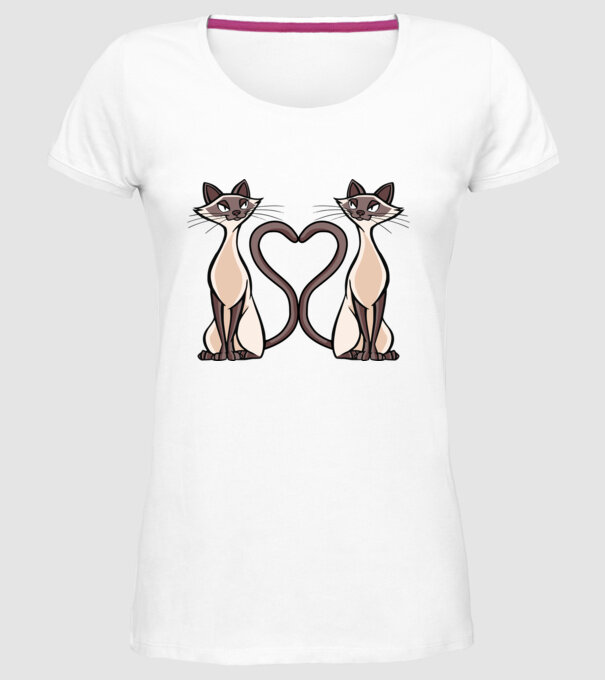 Pisicuțe Siameze model alb pe tricou
