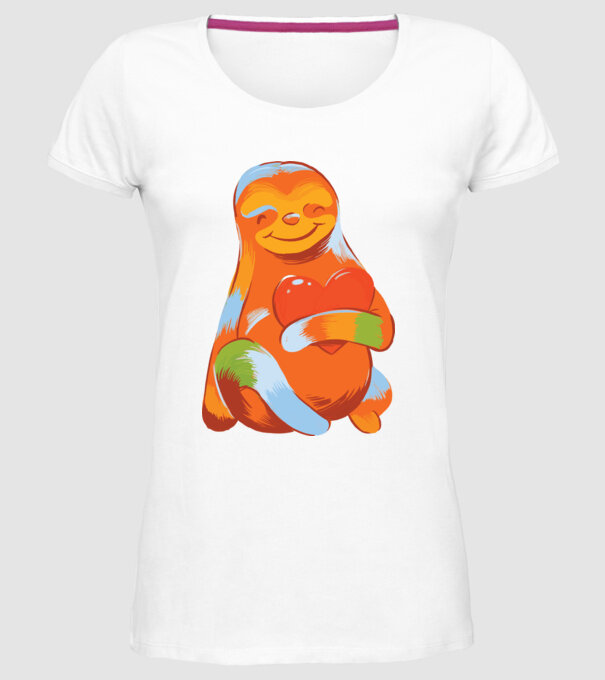 Leneș colorat model alb pe tricou