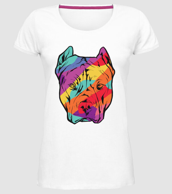 Cap colorat Pitbull model alb pe tricou