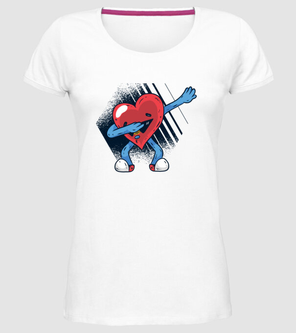 'Inimă DAB Floss Heart tricou amuzant pentru Valentine''s Day' model alb pe tricou