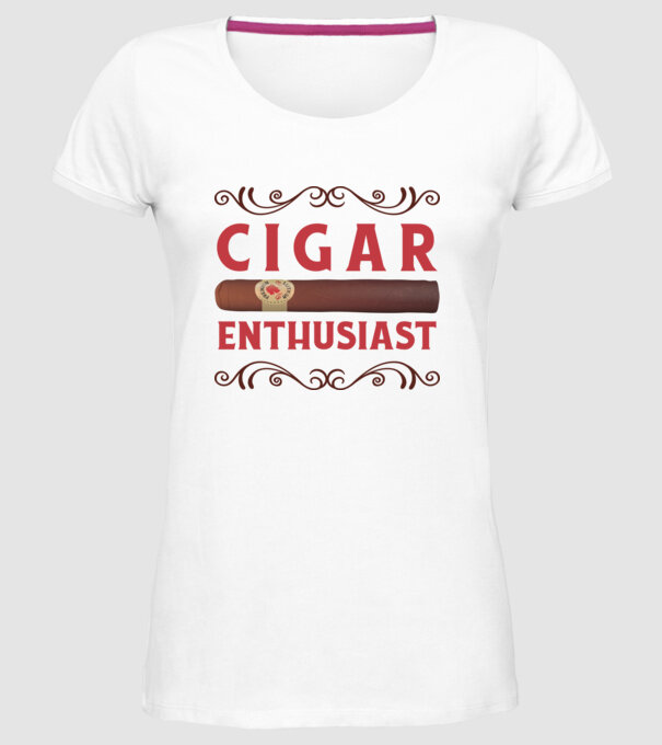 Pasionat de trabucuri model alb pe tricou