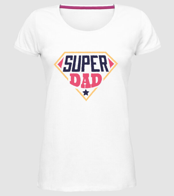 Super Tata model alb pe tricou