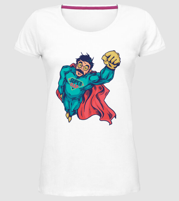 Super Tata model alb pe tricou