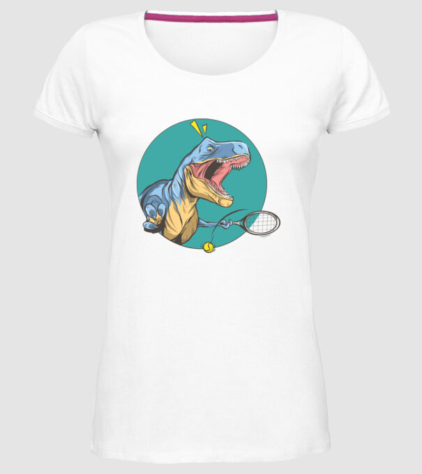 Dinozaur T-rex Tenis model alb pe tricou