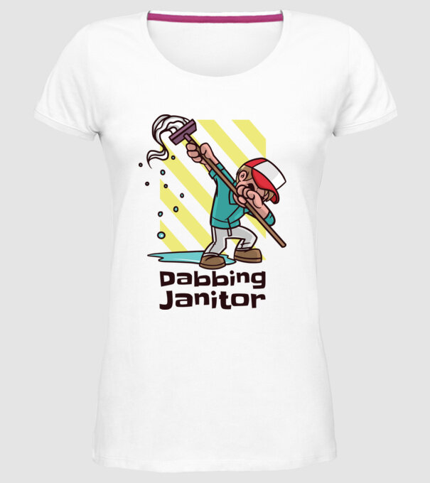 Cleaning DAB model alb pe tricou