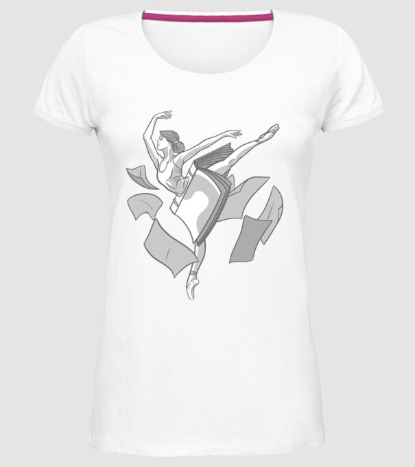 Balerină dansatoare model alb pe tricou