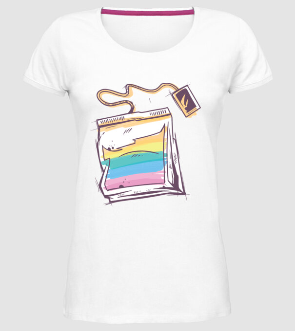 Filtru de ceai model alb pe tricou
