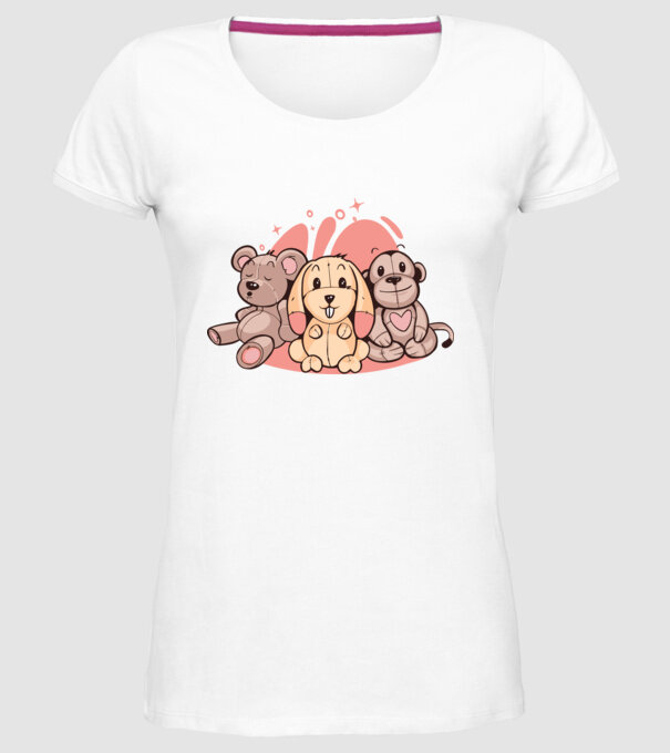 Animale Teddy model alb pe tricou