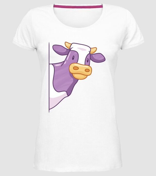 Vacă model alb pe tricou