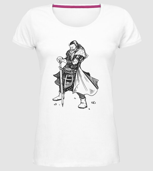 Cavaler Templier model alb pe tricou