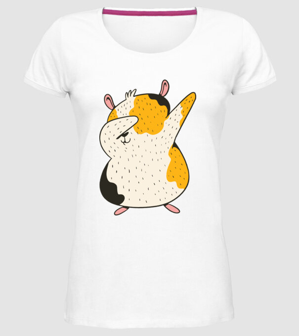 Porcușor de Guineea model alb pe tricou